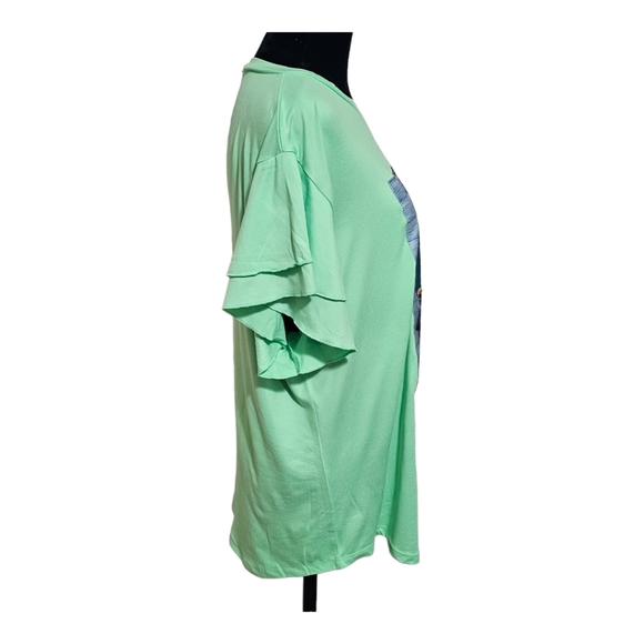 KO.KO. AILIS Brooklyn NYC Women's T-Shirt w Silk Screen Photo & Sequins 3X - Picture 4 of 9